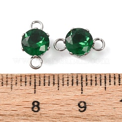 Breloques connecteurs en acier inoxydable 304 micro pavé de zircones cubiques&nbsp;STAS-H240-50P-05