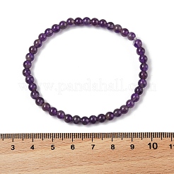 Bracciali tratto tonda naturale ametista&nbsp;BJEW-L594-B08