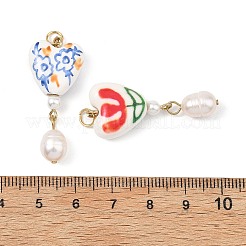Handgefertigte Anhänger aus Porzellan und Edelstahl 304&nbsp;PALLOY-JF05559