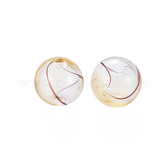 Perle di globo di vetro soffiato a mano trasparente&nbsp;GLAA-T012-33A-04