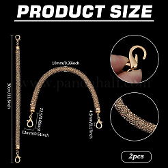 2 x Taschengriffe aus Legierung mit Topas-Strass&nbsp;DIY-PH0028-95G