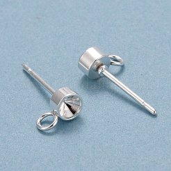 Elementi per orecchini a bottone in acciaio inossidabile 304 anti-ossidazione&nbsp;STAS-H410-04P-C