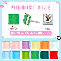36 pz 12 puntine da disegno in ferro colorate&nbsp;AJEW-PH01677