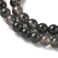 Chapelets de perles d'obsidienne de glace naturelle&nbsp;G-P590-A03-6mm-02