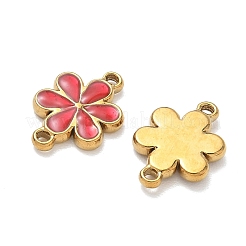 304 Edelstahl Emaille Blumenverbindungs-Charms&nbsp;STAS-K330-16G-02