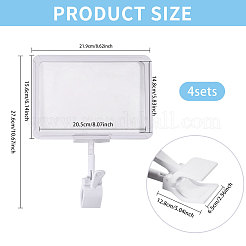 Durchsichtige rechteckige Fotohalter mit Memo-Clips aus PVC&nbsp;AJEW-WH0248-814