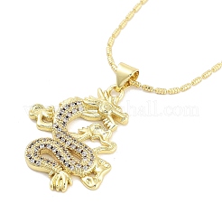 Collane con pendente in ottone micro pavé di zirconi chiari&nbsp;NJEW-Z035-05A-G