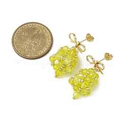 Orecchini pendenti in ottone con campanella di Natale&nbsp;EJEW-MZ00495-03