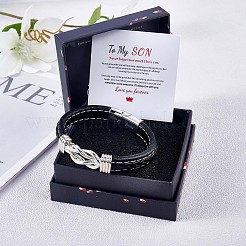 Wort liebe dich für immer Zinklegierung ineinandergreifendes Knotengliederarmband&nbsp;JB752A-1