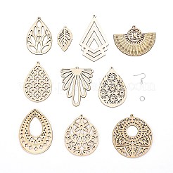 Kits de fabrication de boucles d'oreilles pendantes en bois de bricolage&nbsp;DIY-FS0001-67