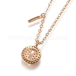 Colliers à pendentif double lettre en laiton micro pavé clair zircone cubique&nbsp;NJEW-Z010-09