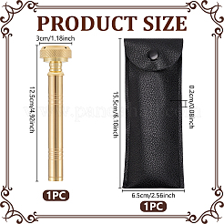 Rociador de agua bendita de bolsillo cristiano de latón con funda de cuero sintético.&nbsp;FIND-WH0366-382G