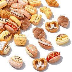 60 Stück 12 Stile Brotmotiv Mini-Cabochons aus undurchsichtigem Harz&nbsp;MRMJ-CJ0001-DD