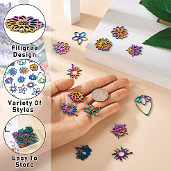 28 Stück 7 Stil 304 Edelstahl Verbinder Charms & Anhänger&nbsp;STAS-BY0001-12