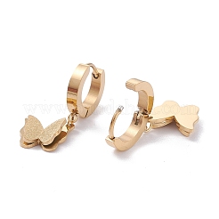 Boucles d'oreilles créoles texturées en acier inoxydable 304 avec placage ionique (IP)&nbsp;EJEW-P191-29
