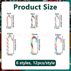 72 pièce 6 styles de décoration de Noël en argile polymère en forme de canne à sucre&nbsp;FEPA-DC0001-01