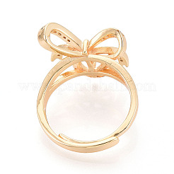 Verstellbare Ringfassungen aus Messing mit Mikropflaster und klarem Zirkonia&nbsp;KK-T076-27G