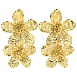 Boucles d'oreilles à tige en acier inoxydable 304 en forme de fleur pour femme&nbsp;EJEW-U023-09G