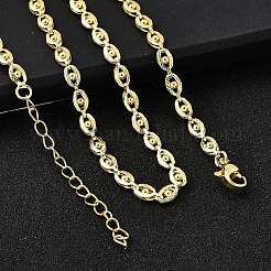 Collares de cadena de eslabones de latón con forma de ojo&nbsp;NJEW-M108-16G