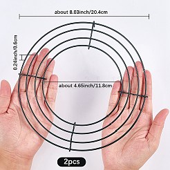 2 x runder Kranzrahmen aus Eisen&nbsp;AJEW-SP0002-95