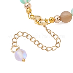 Braccialetti con perline rotonde in pietra di luna sintetica per donna&nbsp;BJEW-JB11915-01