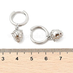 Boucles d'oreilles créoles en laiton avec fraises&nbsp;EJEW-M077-19P-01
