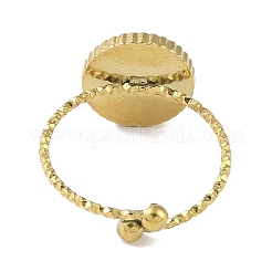 Ionenplattierung (IP) 304 Edelstahl Emaille flache runde offene Manschettenringe für Frauen&nbsp;RJEW-L107-042G-01