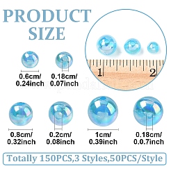 150pcs 3 Arten transparente Acrylperlen&nbsp;MACR-YW0003-98