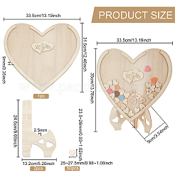 Ornements de livre d'or en bois en forme de coeur&nbsp;DJEW-WH0034-80