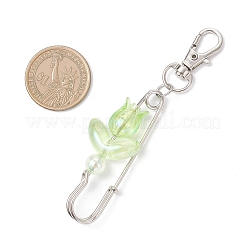 3 pendentif décoratif en forme de tulipe en acrylique transparent&nbsp;HJEW-JM04440