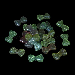 Bowknot placcatura UV perline acriliche iridescenti arcobaleno luminose&nbsp;LACR-R001-03A