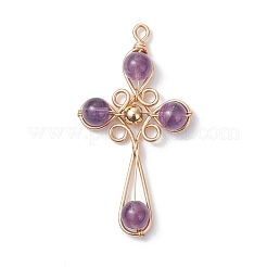4 pièce 4 styles pendentifs en améthyste naturelle et cornaline (teintes et chauffées) et aventurine verte et œil de tigre&nbsp;PALLOY-TA00326