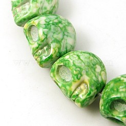 Granos de jade blanco océano sintético hebras&nbsp;G-C210-12x10mm-M
