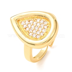 Messing Micro Pave Zirkonia Manschette offene Ringe&nbsp;CU-CBAB3AD-14G