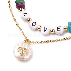 Collares de doble capa de san valentin&nbsp;NJEW-JN03192