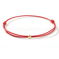 Bracelets tressés en cordon polyester avec boule ronde en laiton&nbsp;QR8302-3