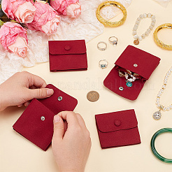 Pochettes à rabat en microfibre pour bijoux&nbsp;ABAG-WH0032-121C