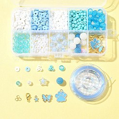 Kit di gioielli con braccialetti rotondi in acrilico e perle di vetro fai da te&nbsp;DIY-FS0006-29B