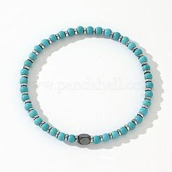 Bracelets extensibles en perles de turquoise naturelles pour hommes&nbsp;NU7993
