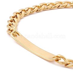 Bracelet gourmette en acier inoxydable 304 avec placage ionique (IP) et maillons en barre pour hommes et femmes&nbsp;X-BJEW-F428-01B-G