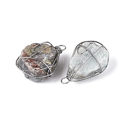 Pendentifs en amazonite brute naturelle&nbsp;G-Q606-47P