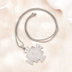 Religion 201 Edelstahl-Medaille mit Kreuzanhänger&nbsp;SA-H003-01P