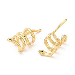 Boucles d'oreilles manchette serpent en laiton plaqué en crémaillère avec zircone cubique&nbsp;EJEW-D061-37G