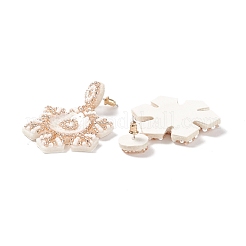 Weihnachtsschneeflocke glassamen geflochtene baumelnde ohrstecker&nbsp;EJEW-B011-01A