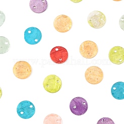 56 Stück 7 Farben sprühbemalte natürliche Capiz Muschel Verbinder Charms&nbsp;SSHEL-FS0001-09