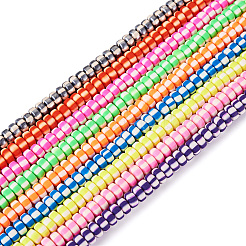 9 Stränge 9 Farben handgemachte Polymer-Ton-Perlen&nbsp;CLAY-TA0001-53
