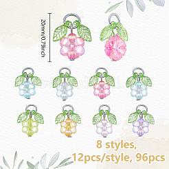96pcs 8 pendentifs acryliques transparents de style&nbsp;PALLOY-NB00014