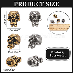 4 stücke 2 farben outdoor edc werkzeug messing fallschirm seil europäischen perlen&nbsp;KK-NB0003-63