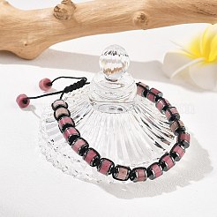 Bracelets réglables en dentelle de bois naturel et perles tressées en hématite synthétique non magnétique&nbsp;BJEW-Z090-01N