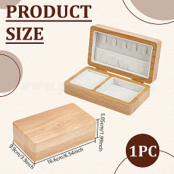 Cajas magnéticas organizadoras de joyas de madera rectangulares&nbsp;CON-WH0112-073A